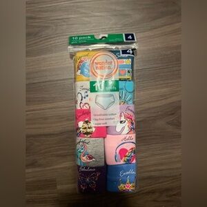 Wonder Nation Girls' Colorful Cotton Briefs 10-Pack size 4-NWT
